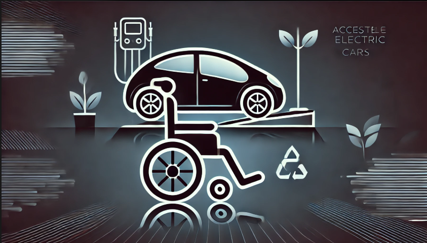 arros eletricos acessiveis para pessoas com mobilidade reduzida como o tema em preto. Ela ilustra a ideia de veiculos modernos e adaptaveis com rampas e controles acessiveis