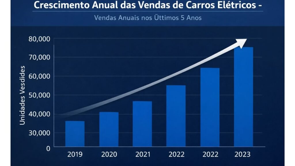 crescimento anual das vendas de carros elétricos no Brasil
